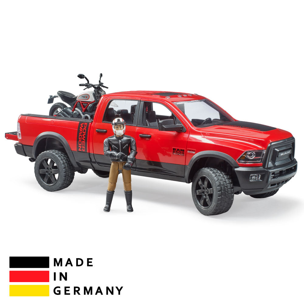 Bruder 2502 Dodge Truck Toy with Motorcycle