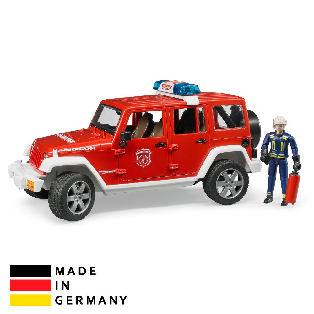 Bruder 2528 Toy Jeep Wrangler Firefighter Lights and Sound