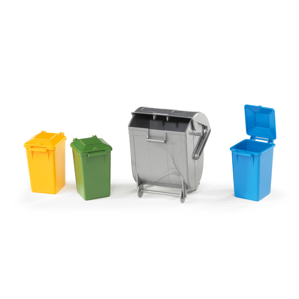 Bruder 2607 Toy Set of Trash Cans and Containers for Trucks