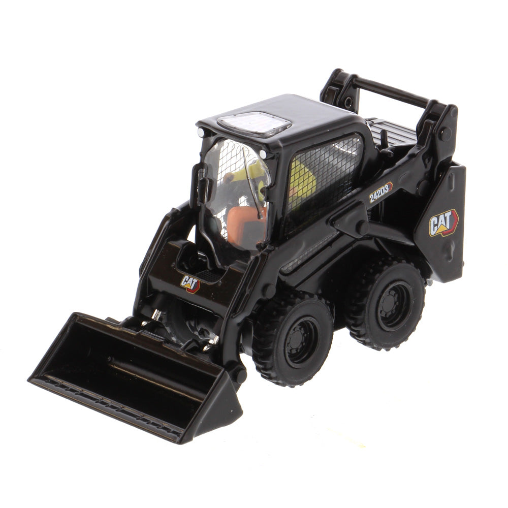 Diecast Masters 85676K Schwarzer Kompaktlader Cat 242D3, Maßstab 1/50
