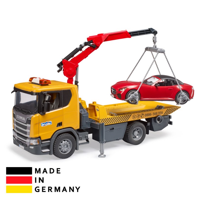 Bruder 3552 Scania Flatbed Crane Truck Toy