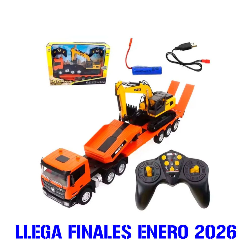 Huina 1319 Remote Control Lowbed Truck and Front Loader Set