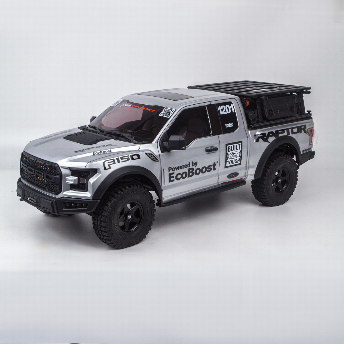 Traction Hobby Ford F150 Raptor Camioneta Crawler Control Remoto Escala 1/8 Brushless con Rack Gris