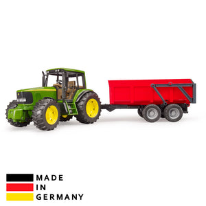 Bruder 2057 Toy Farm Tractor with John Deere Trailer