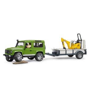 Bruder 2593 Land Rover Toy Truck with Trailer and Machinery