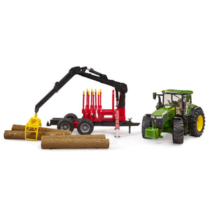 Bruder 3154 Toy Farm Tractor with Self-Loading Trailer