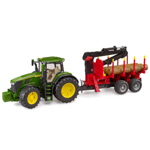 Bruder 3154 Toy Farm Tractor with Self-Loading Trailer