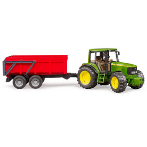 Bruder 2057 Toy Farm Tractor with John Deere Trailer