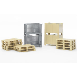Bruder 2415 Juguete Set Complementario de Pallets y Cajas de Almacén