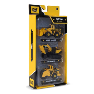 Cat Pack x3 Máquinas de Metal de 10 cm Excavadora Funrise 82274