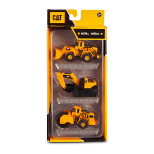 Cat Pack x3 Máquinas de Metal de 10 cm Excavadora Funrise 82274