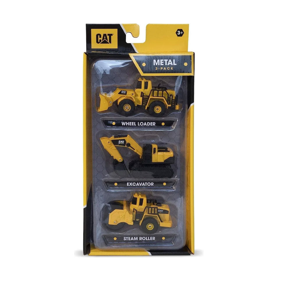 Cat Pack x3 Máquinas de Metal de 10 cm Excavadora Funrise 82274