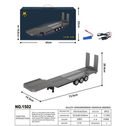 Huina 1502 Plafatorma para Scania a Control Remoto Escala 1/18 Gris