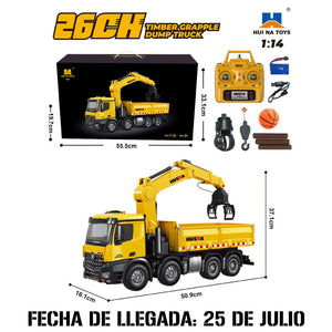 Huina 1538 Camión Grúa Plataforma a Control Remoto Escala 1:14
