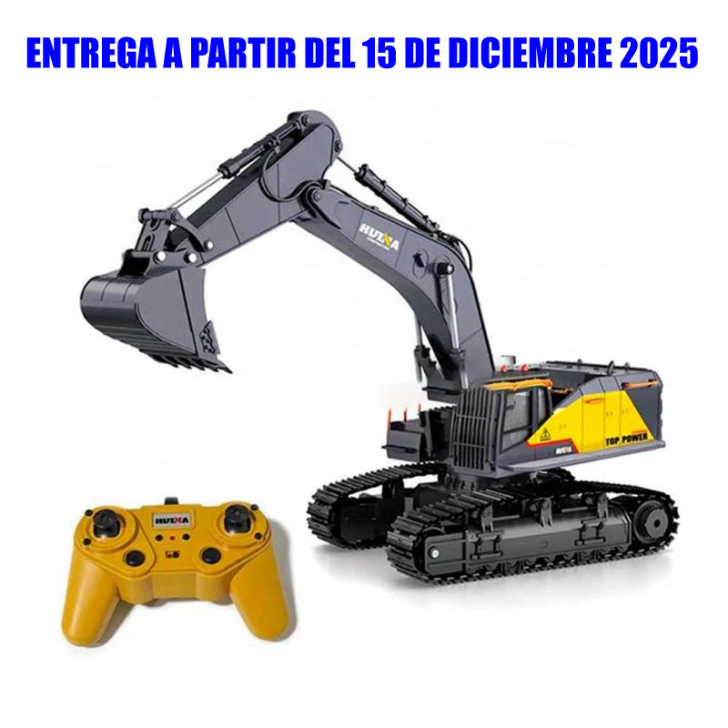 Huina 1592 Excavadora c/ Cucharón Metálico a Control Remoto Escala 1:14