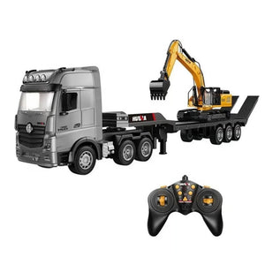 Huina 1522 Set Camión Camabaja y Excavadora a Control Remoto 1/18