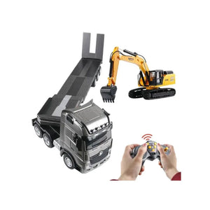 Huina 1522 Set Camión Camabaja y Excavadora a Control Remoto 1/18