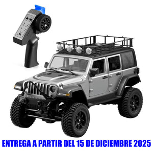 MN-128 Jeep Wrangler 4x4 Off Road Negro Escala 1:12