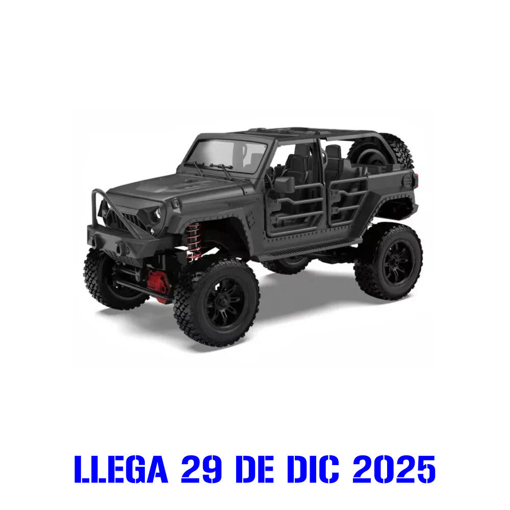 MN-128 Jeep Wrangler 4x4 Off Road Negro Escala 1:12