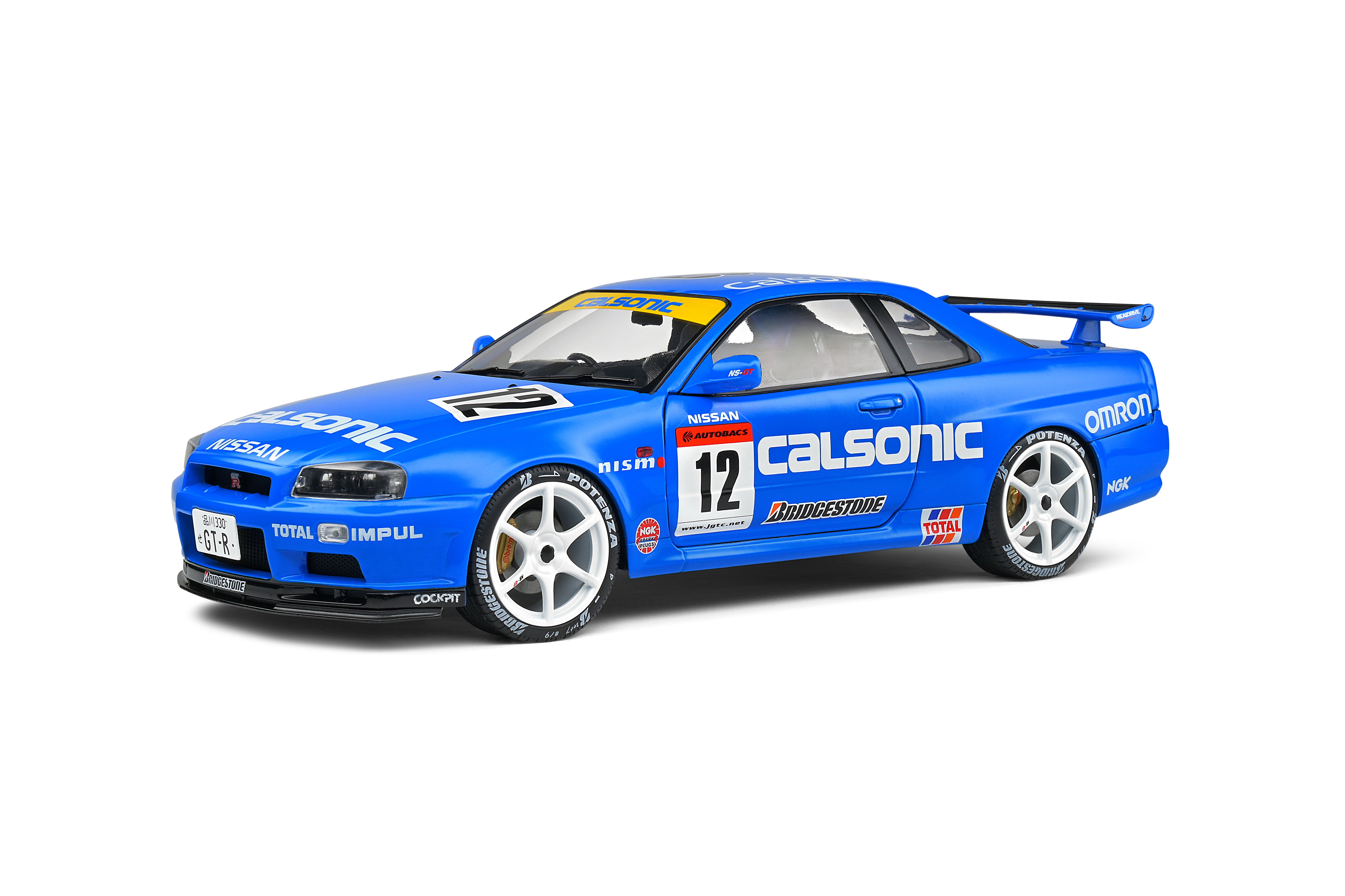 ちょっと早いR34Nissan Calsonic _TBエボ01 Nissan GT-R (R34) Streetfighter Calsonic Tribute Scale 1:18 Solid