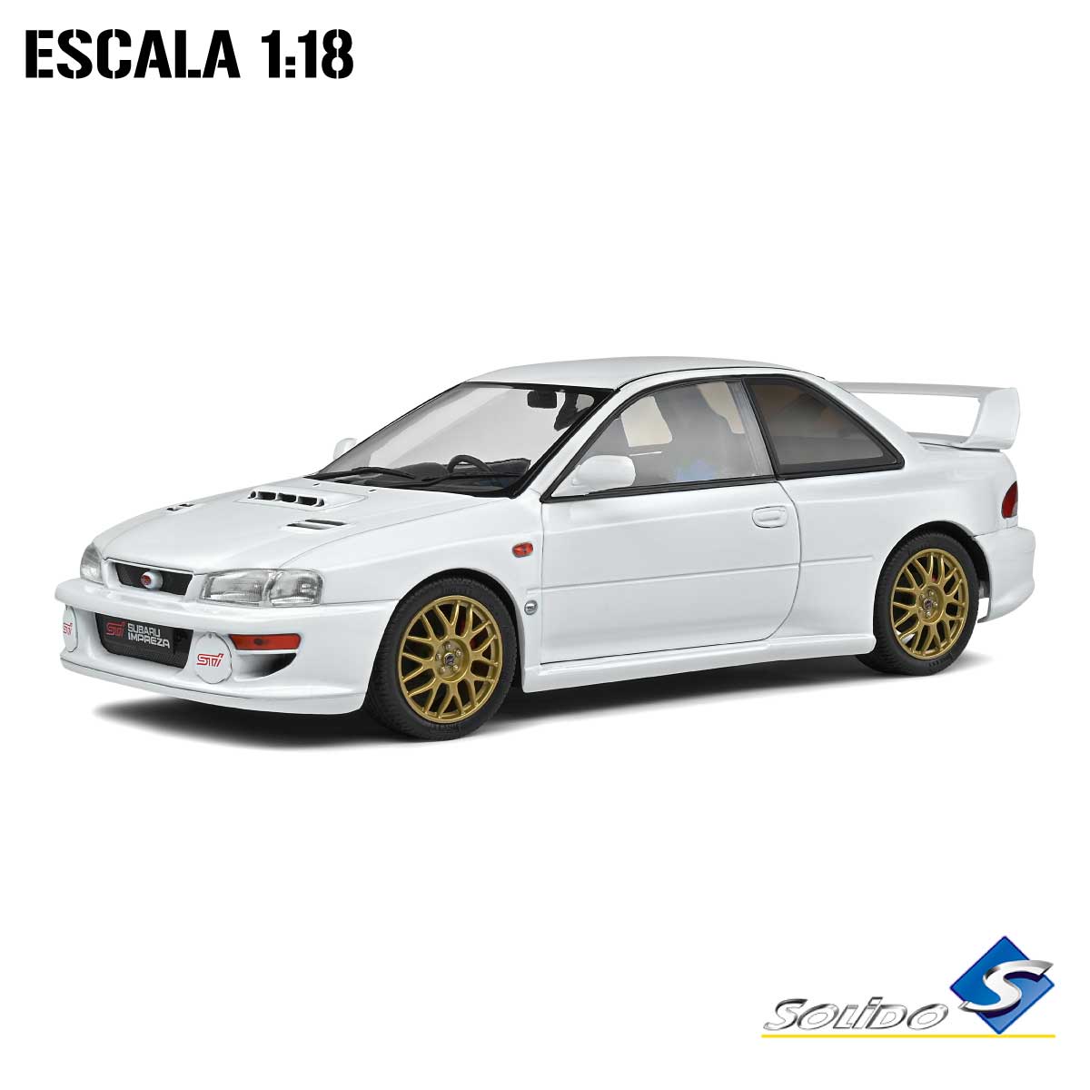 Sólido S1807404 Subaru Impreza 22B Blanco 1998 Escala 1:18