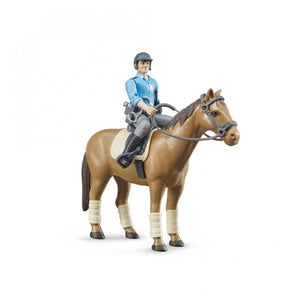 Bruder 62507 Policeman with Horse Toy Figure