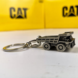 100% metallic Cat Mining Truck Keychain