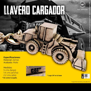 Cat Front Loader Keychain 100% Metallic