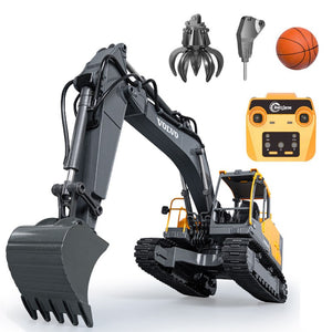 Double Eagle E598-003 3-in-1 Metal Volvo Excavator 1:16 Scale
