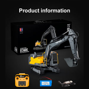 Double Eagle E598-003 3-in-1 Metal Volvo Excavator 1:16 Scale