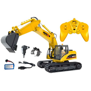 Huina 1535 Remote Control Excavator Toy with Accessories