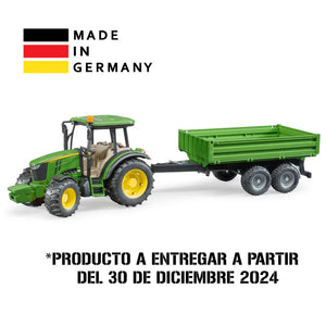 Bruder 2108 Juguete de Tractor Agrícola con Remolque John Deere 5115M