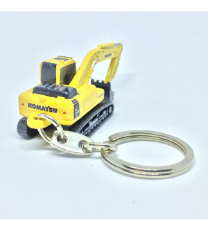 Komatsu PC210 Excavator Keychain 100% Metallic