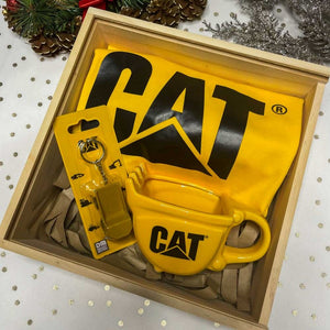Caterpillar Gift Pack: Cat Mug + Keychain + Polo Shirt + Functional Box