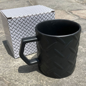 Matte Black Diamond Metal Textured Mug