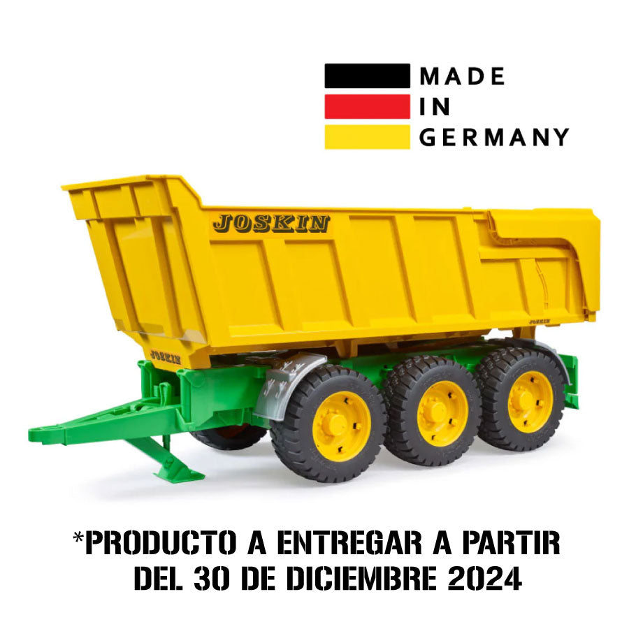 Bruder 2212 Juguete Trailer Amarillo Complemento para Tractor Agrícola